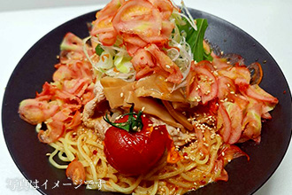 れおんトマトのかき氷冷しゃぶタンタン麺