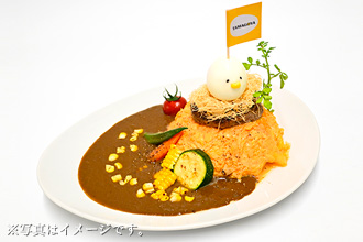 天てりタマちゃんのオムバーグカレー 夏野菜添え